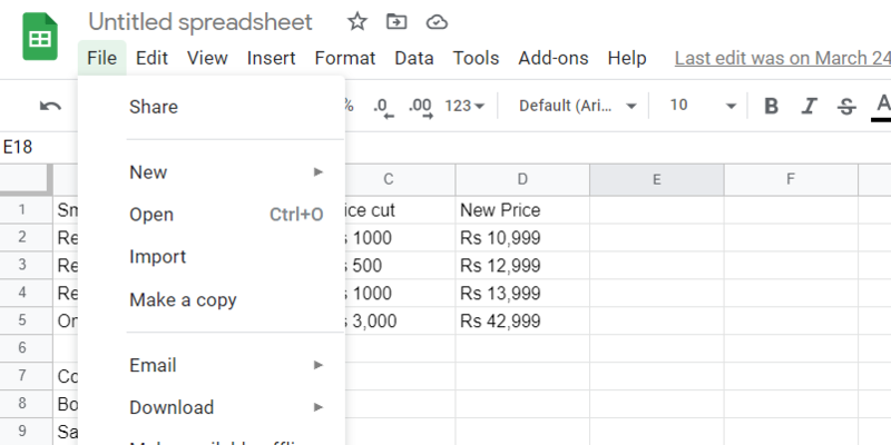 How to share Google Sheets in Excel format