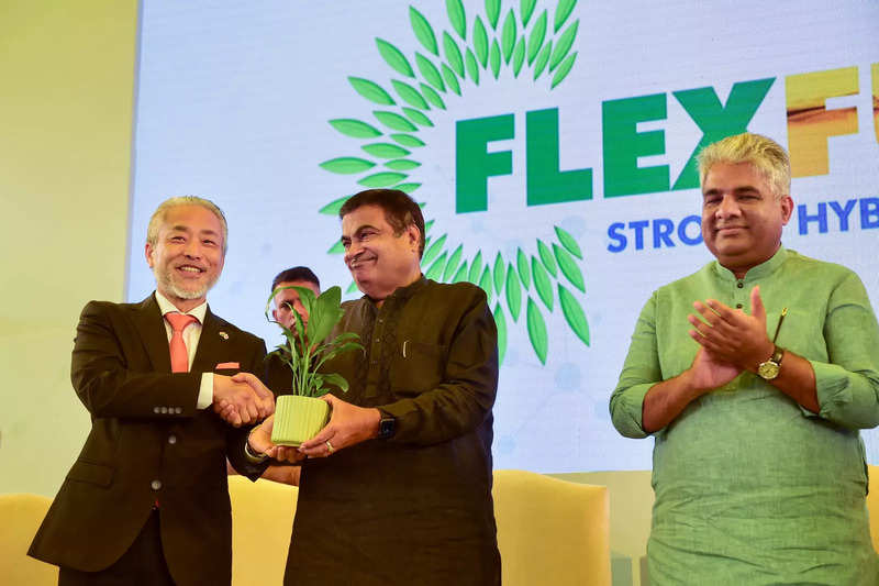 Union Minister Nitin Gadkari unveils Toyota's flex fuel-strong hybrid EV pilot project